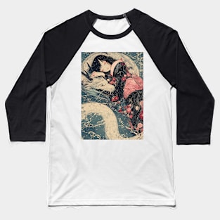 Geisha dragon in water 7203 Baseball T-Shirt